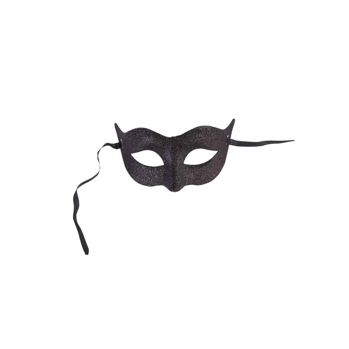 Maschera Viso PVC Nera Glitter |Carnival Toys