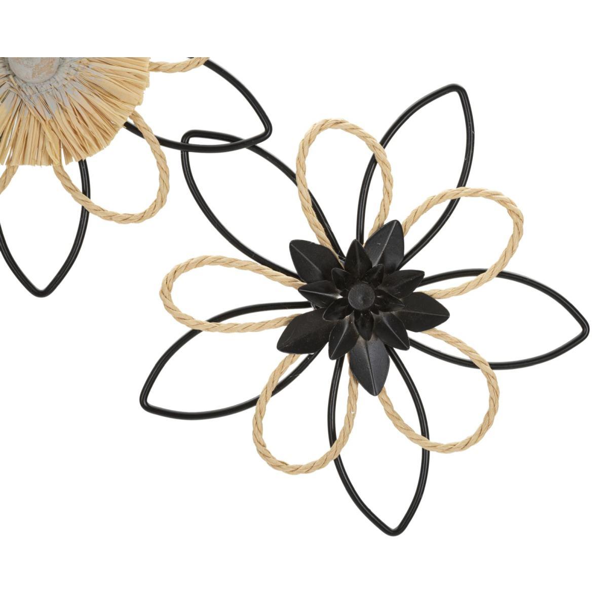 Pannelo In Ferro E Raffia Flow cm.60x4x35 |Mauro Ferretti