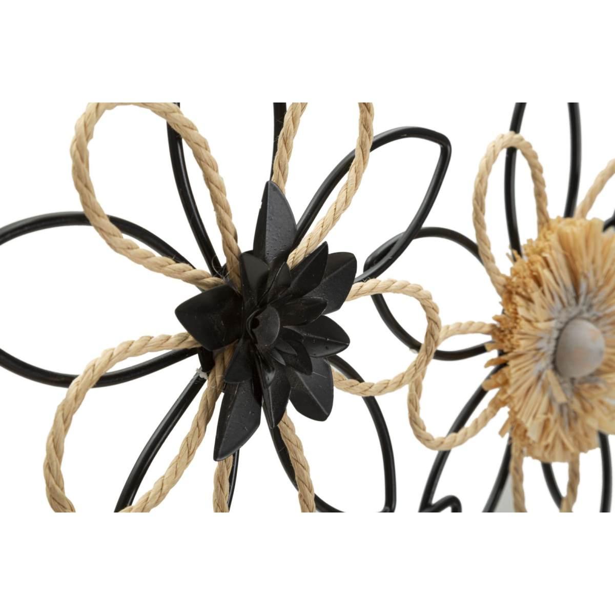 Pannelo In Ferro E Raffia Flow cm.60x4x35 |Mauro Ferretti