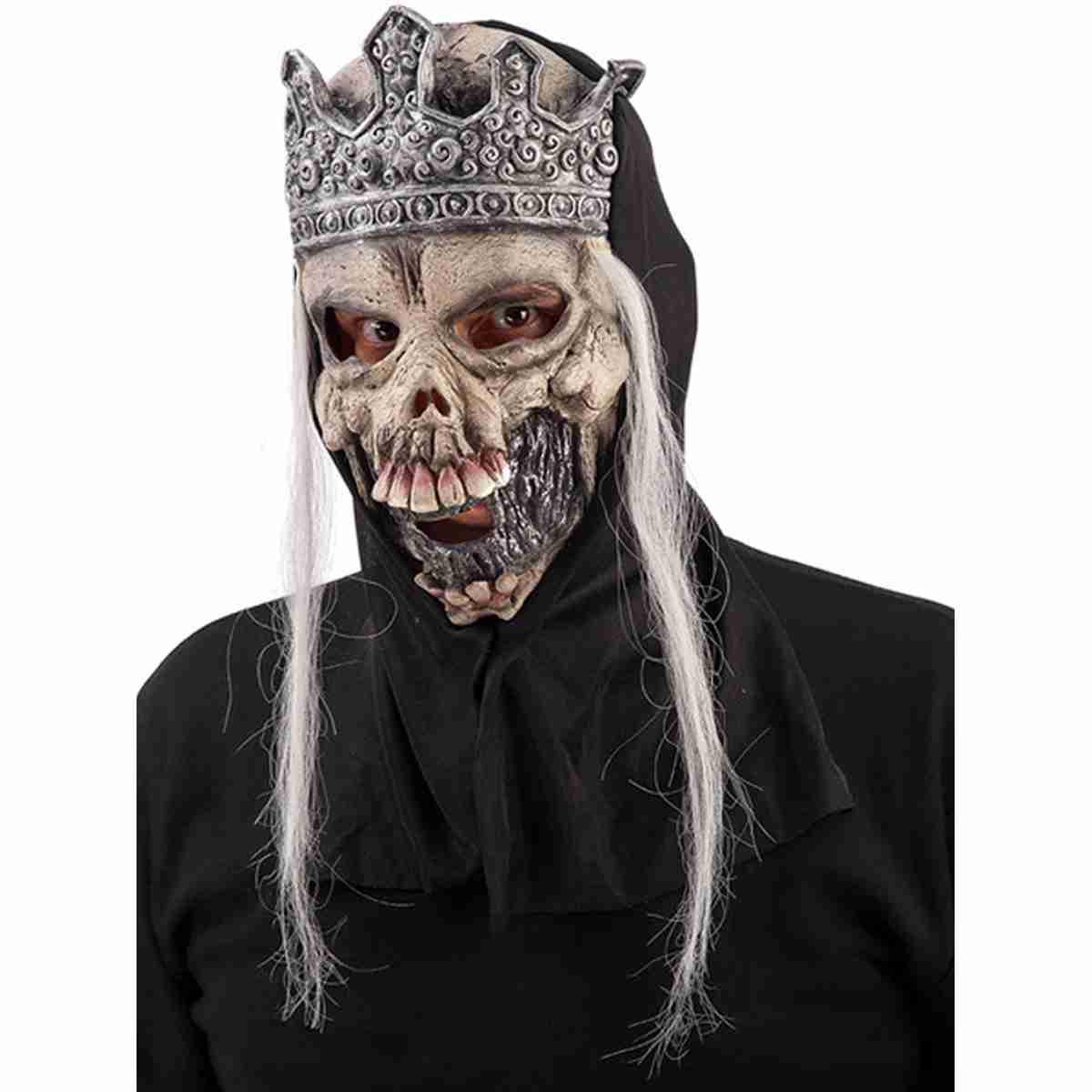 Maschera Viso Lattice Scheletro con Corona e Cappuccio |Carnival Toys
