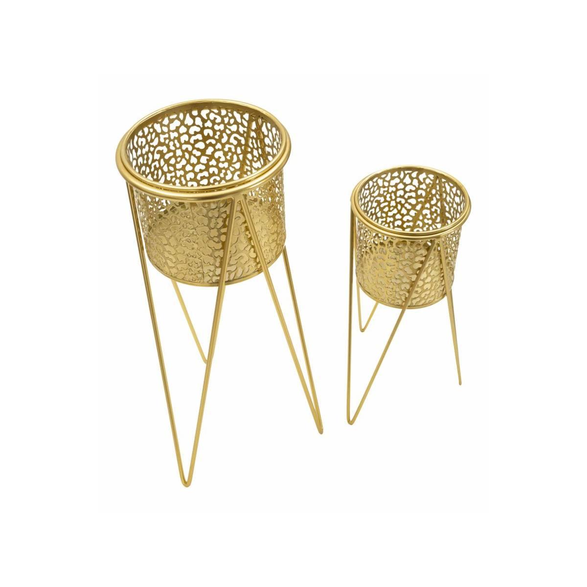 Porta Vasi Glod Coppia cm.21x20x46-18x18x32 |Mauro Ferretti