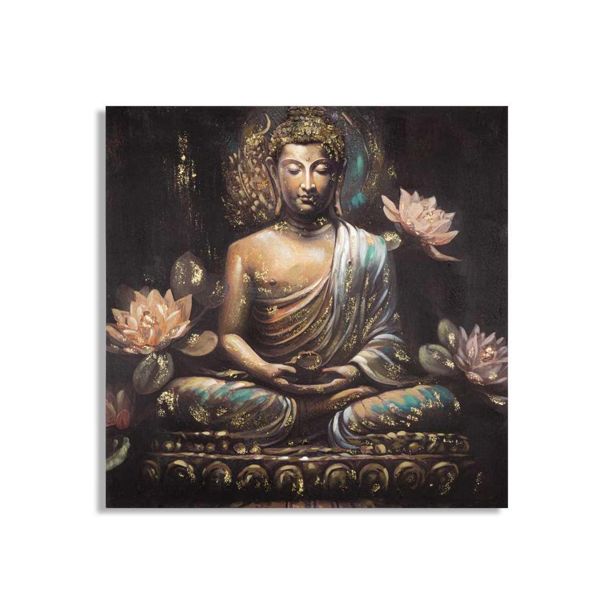 Quadro Dipinto Tela Buddha A cm.100x3x100 |Mauro Ferretti