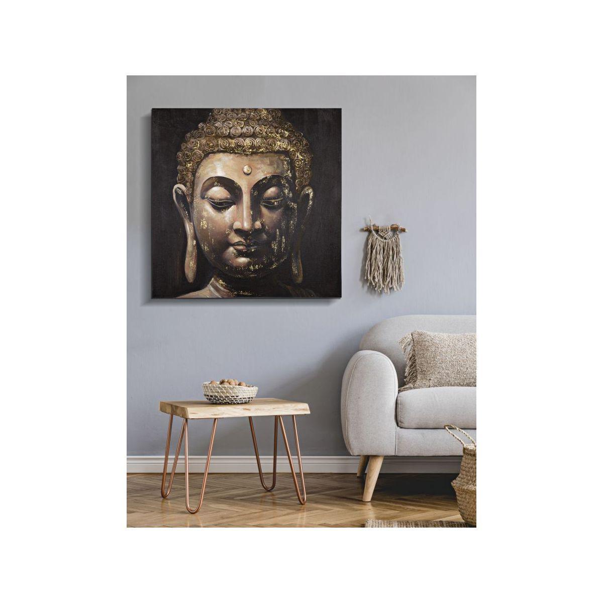 Quadro Dipinto Su Tela Buddha Mod. B cm.100x3x100 |Mauro Ferretti