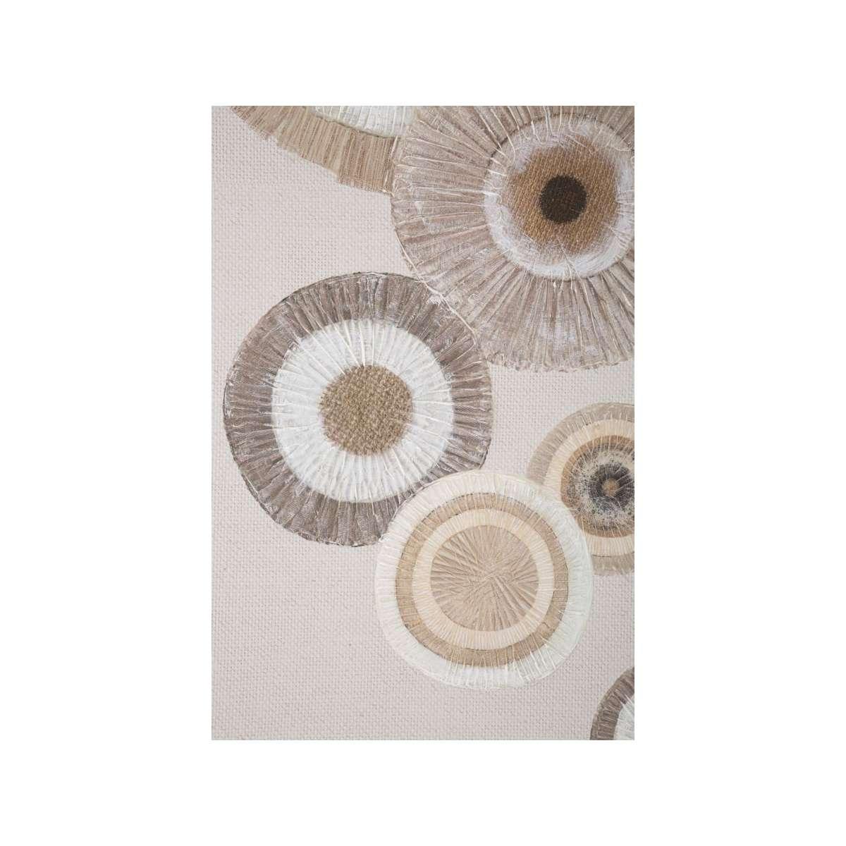 Quadro Dipinto Tela Circly Con Inserti Mod.A cm.50x3,2x100 |Mauro Ferretti