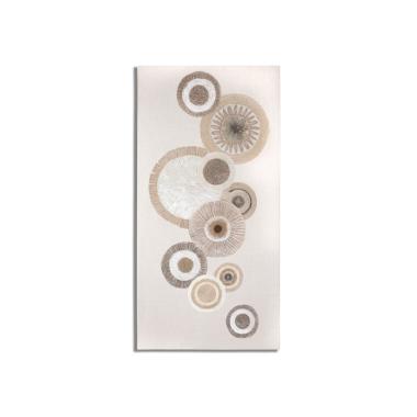 Quadro Dipinto Tela Circly Con Inserti Mod.A cm.50x3,2x100 |Mauro Ferretti