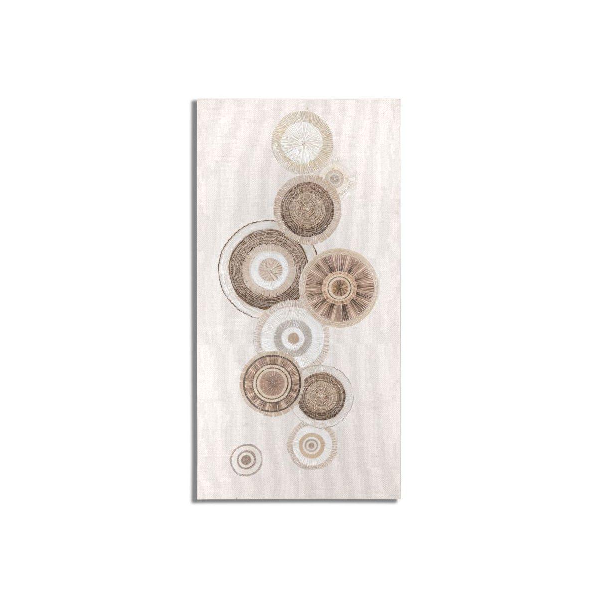 Quadro Dipinto Tela Circly Con Inserti Mod.B cm.50x3,2x100 |Mauro Ferretti