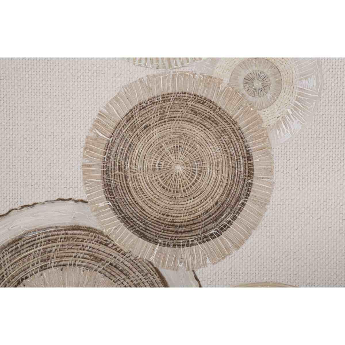 Quadro Dipinto Tela Circly Con Inserti Mod.B cm.50x3,2x100 |Mauro Ferretti