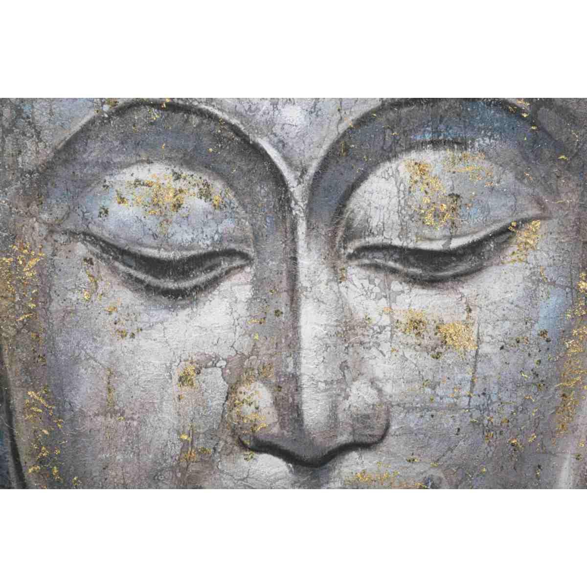Quadro Dipinto Su Tela Face Buddha Light Mod. A cm.80x3x120 |Mauro Ferretti