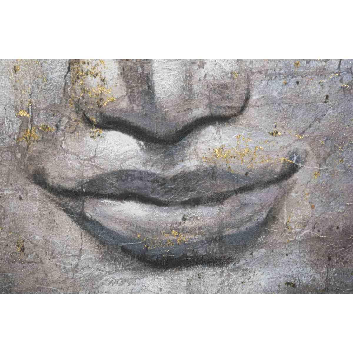 Quadro Dipinto Su Tela Face Buddha Light Mod. A cm.80x3x120 |Mauro Ferretti
