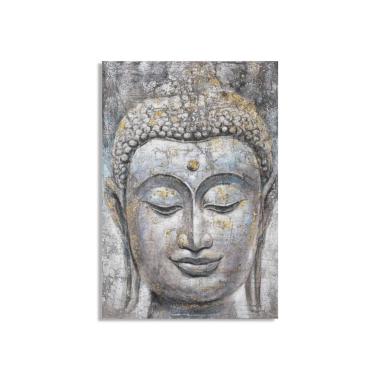 Quadro Dipinto Su Tela Face Buddha Light Mod. A cm.80x3x120 |Mauro Ferretti