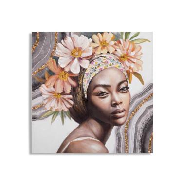 Quadro Dipinto Tela Naomi Mod.A cm.100x3x100 |Mauro Ferretti