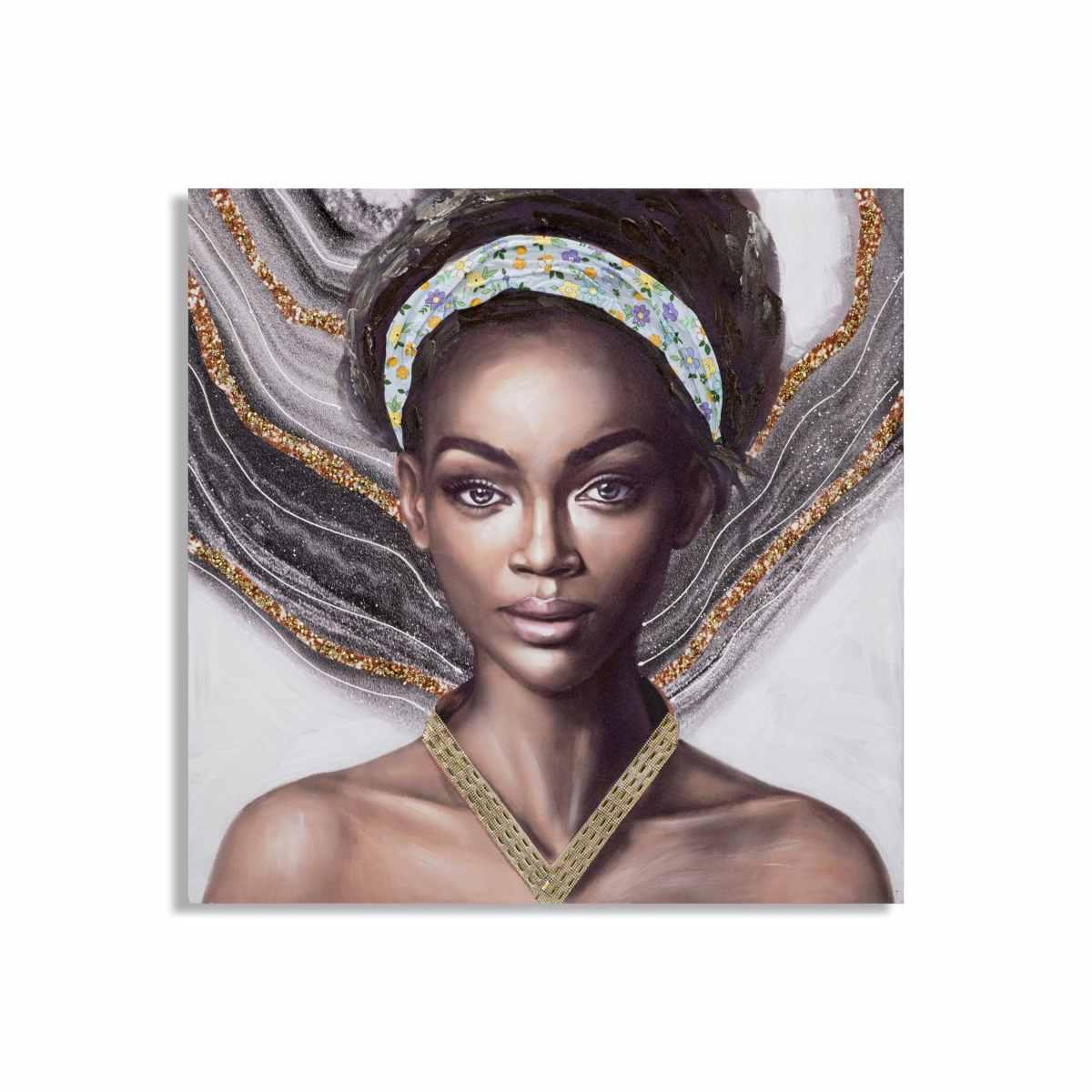 Quadro Dipinto Tela Naomi Mod.B cm.100x3x100 |Mauro Ferretti