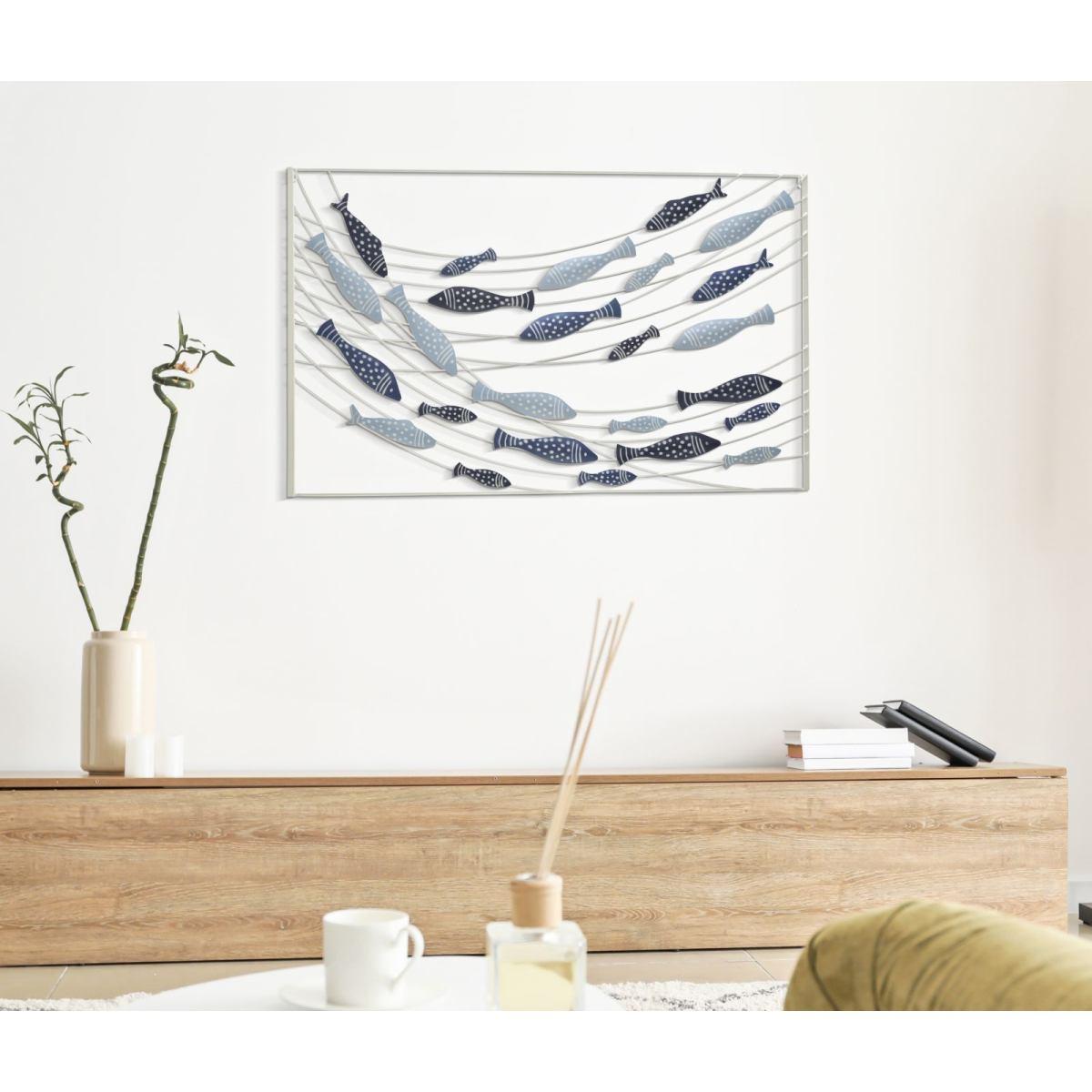 Quadro Pannello Da Muro Pesci cm.96,5x1,5x61 |Mauro Ferretti