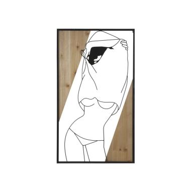 Quadro Pannello Da Muro Strip Mod.B Ferro E Wood cm.50x2x90 |Mauro Ferretti