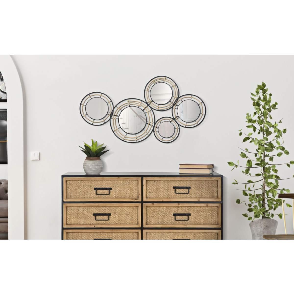 Quadro Pannello In Ferro Con Specchi Oporto cm.111x9,5x59 |Mauro Ferretti