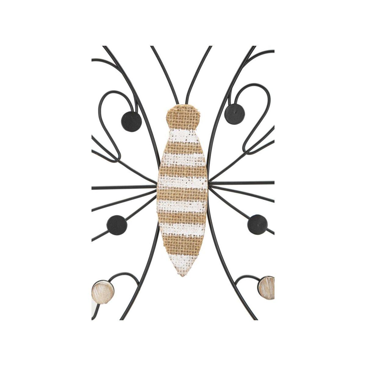 Quadro Pannello In Ferro E Legno Butterfly cm.39,5x1,5x33,5 |Mauro Ferretti