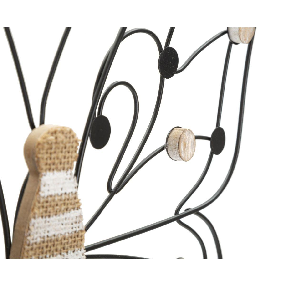 Quadro Pannello In Ferro E Legno Butterfly cm.39,5x1,5x33,5 |Mauro Ferretti