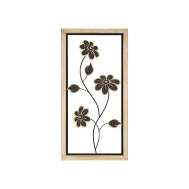 Quadro Pannello In Ferro E Legno Girish Mod.B cm.30x2,5x60 |Mauro Ferretti