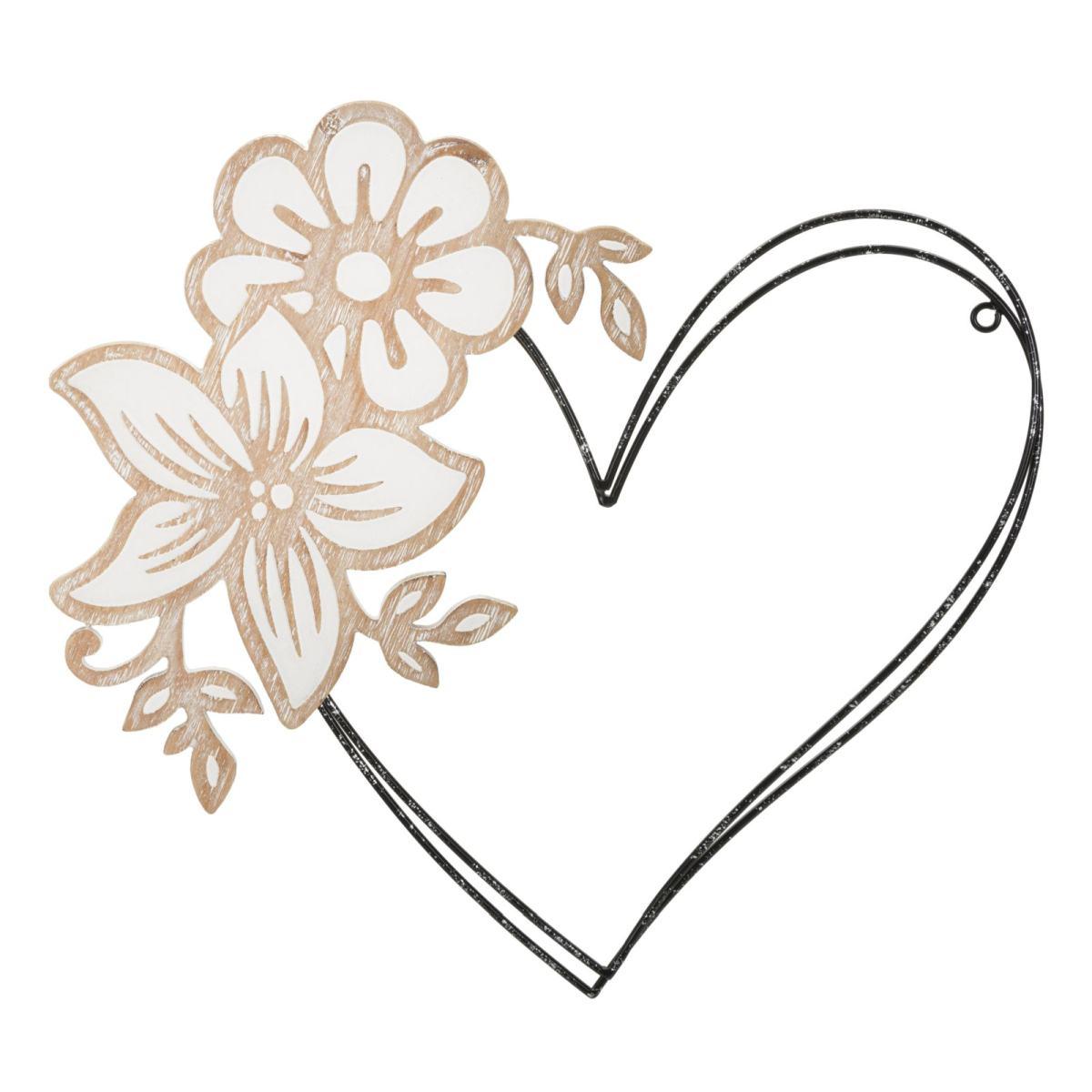 Quadro Pannello In Ferro E Legno Heart cm.50x2x45 |Mauro Ferretti