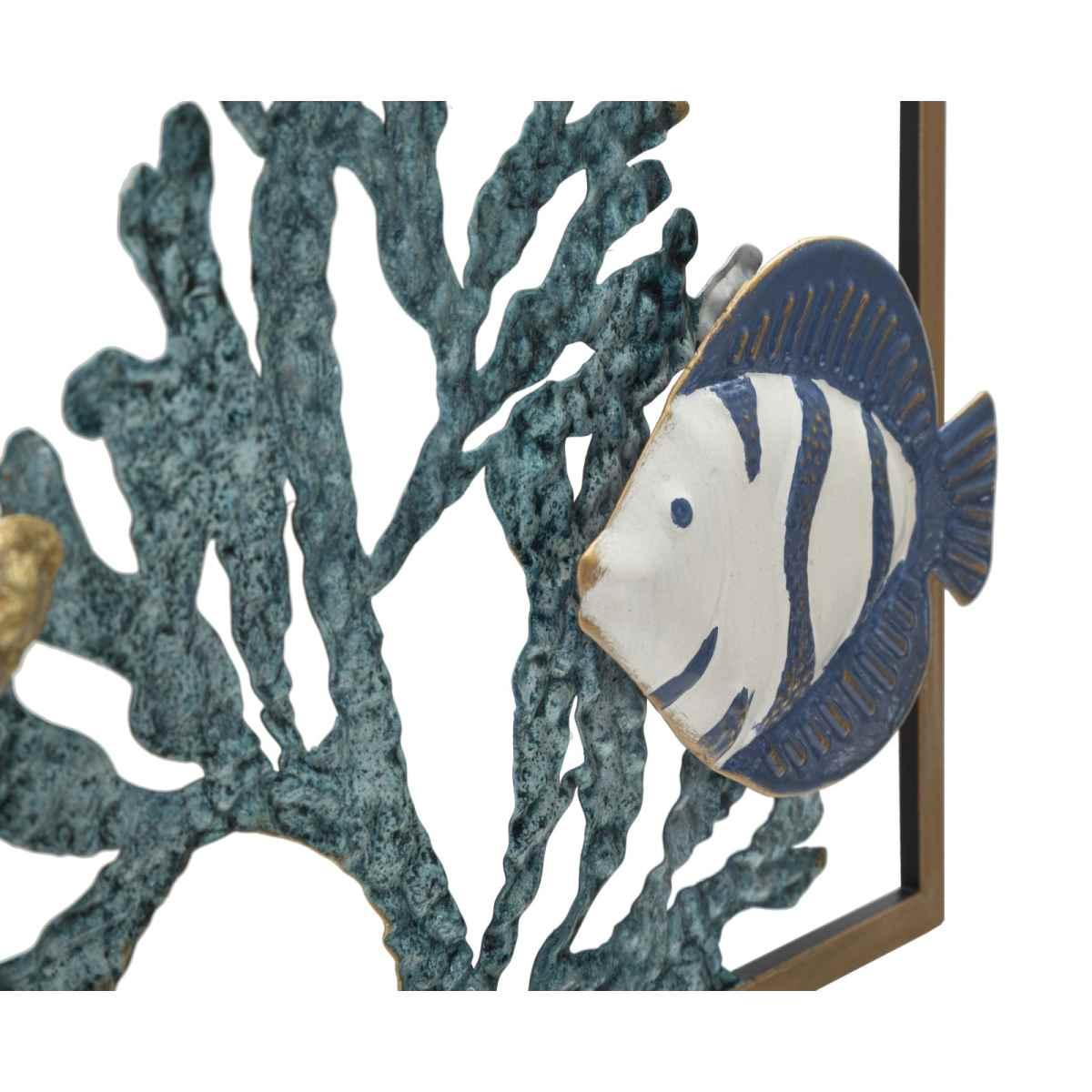 Quadro Pannello In Ferro Fish cm.50,2x3,8x50,2 |Mauro Ferretti