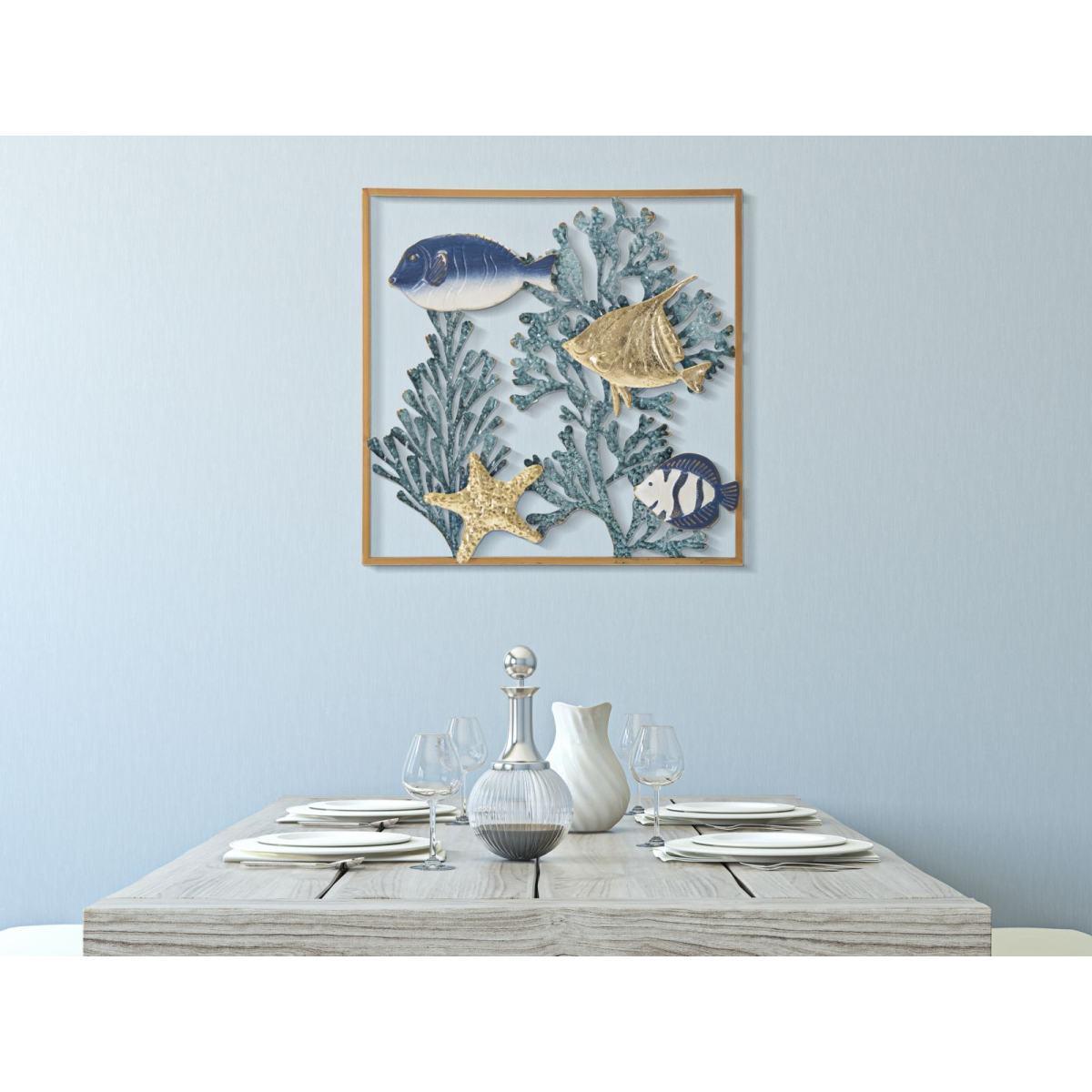 Quadro Pannello In Ferro Fish cm.50,2x3,8x50,2 |Mauro Ferretti