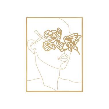 Quadro Pannello In Ferro Gold Face cm.60x1x80 |Mauro Ferretti