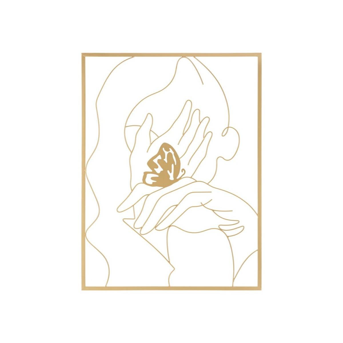 Quadro Pannello In Ferro Hands On Face cm.60x1x80 |Mauro Ferretti