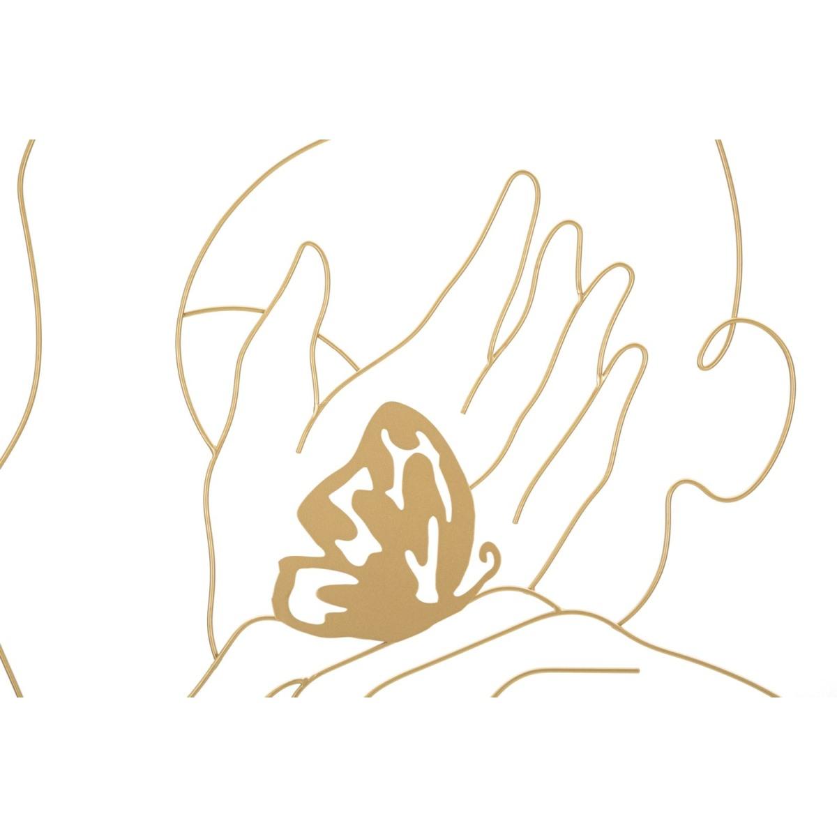 Quadro Pannello In Ferro Hands On Face cm.60x1x80 |Mauro Ferretti