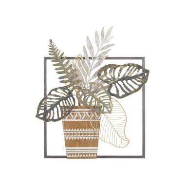 Quadro Pannello In Ferro Vaso cm.54x6,4x62,9 |Mauro Ferretti