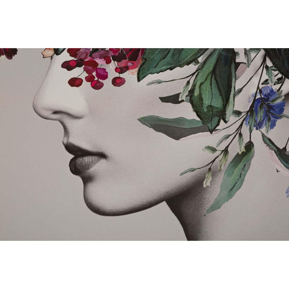 Quadro Stampa Dipinta Lady Flower Mod.A cm.80x2,8x120 |Mauro Ferretti