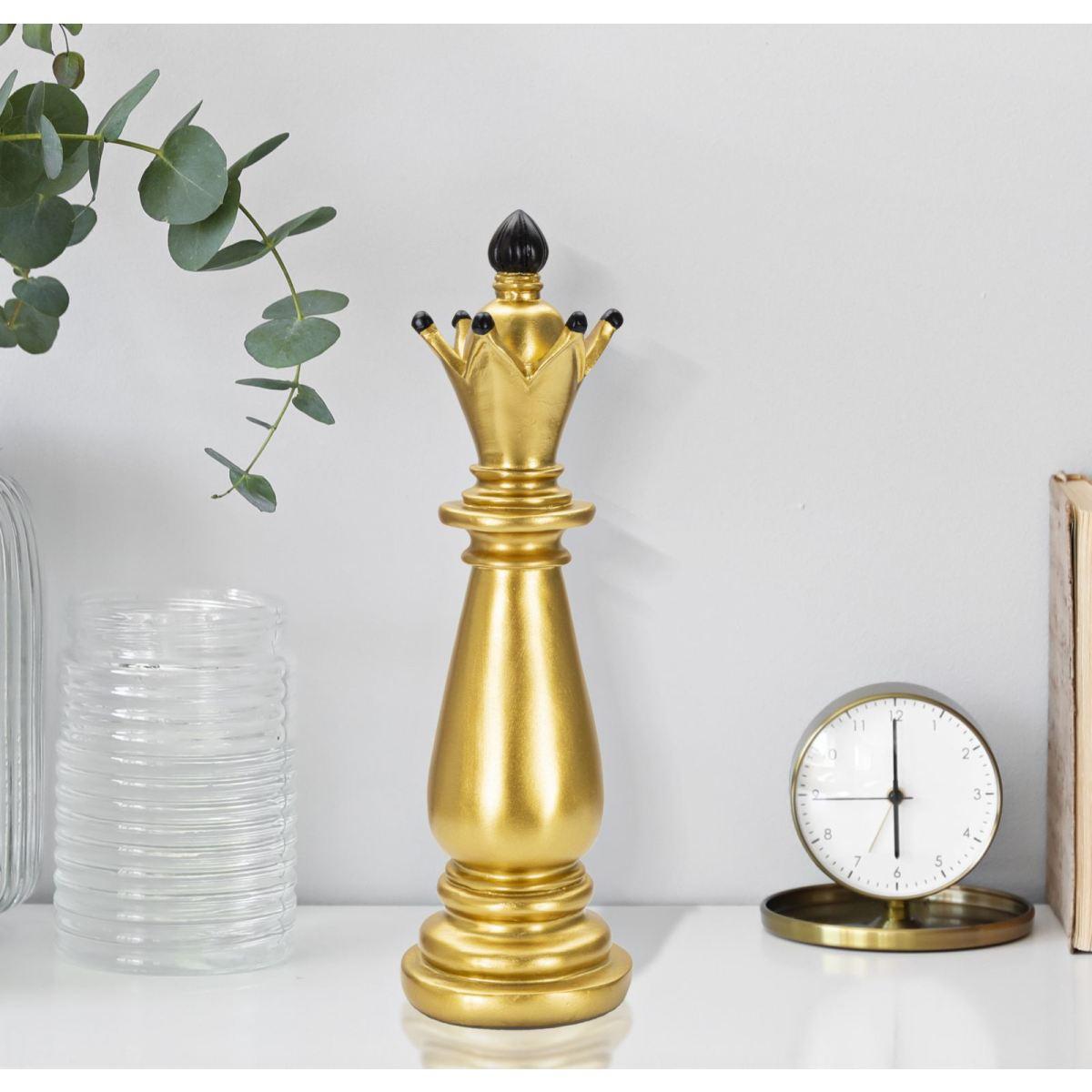 Scultura Alfiere Oro E Nero cm.Ø12,5x38,5 |Mauro Ferretti