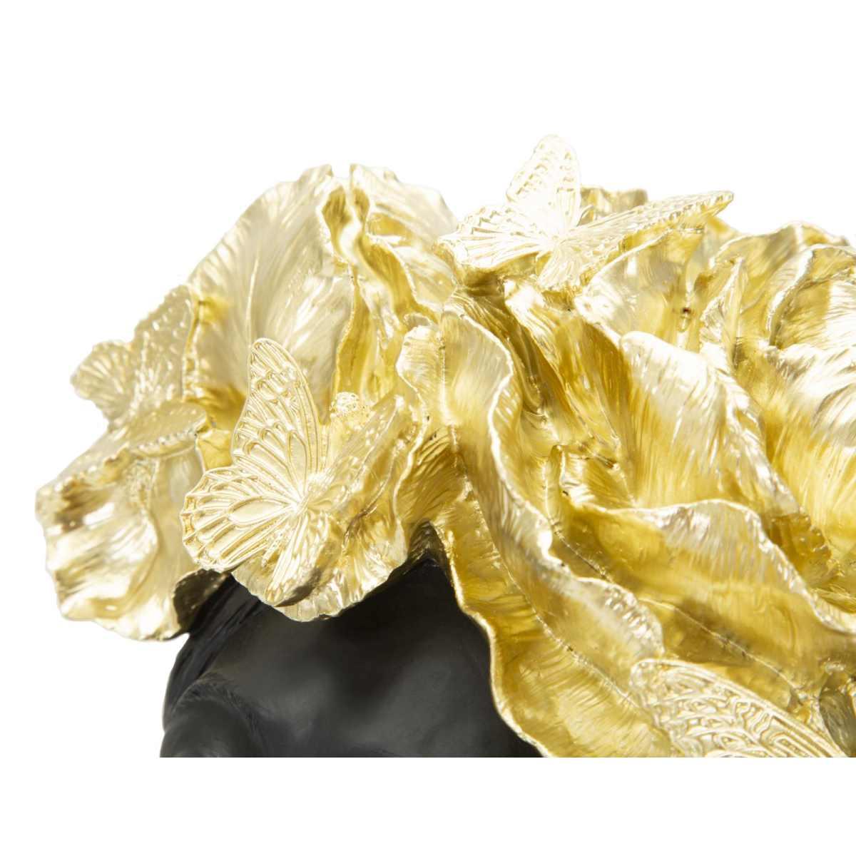 Scultura Donna Con Farfalle In Testa cm.21x20x36,5 |Mauro Ferretti