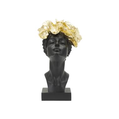 Scultura Donna Con Farfalle In Testa cm.21x20x36,5 |Mauro Ferretti