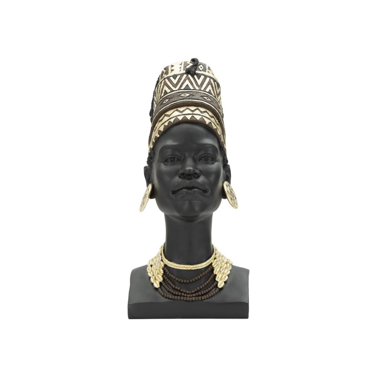 Scultura Donna Masai Turbante cm.21,5x27,5x45 |Mauro Ferretti