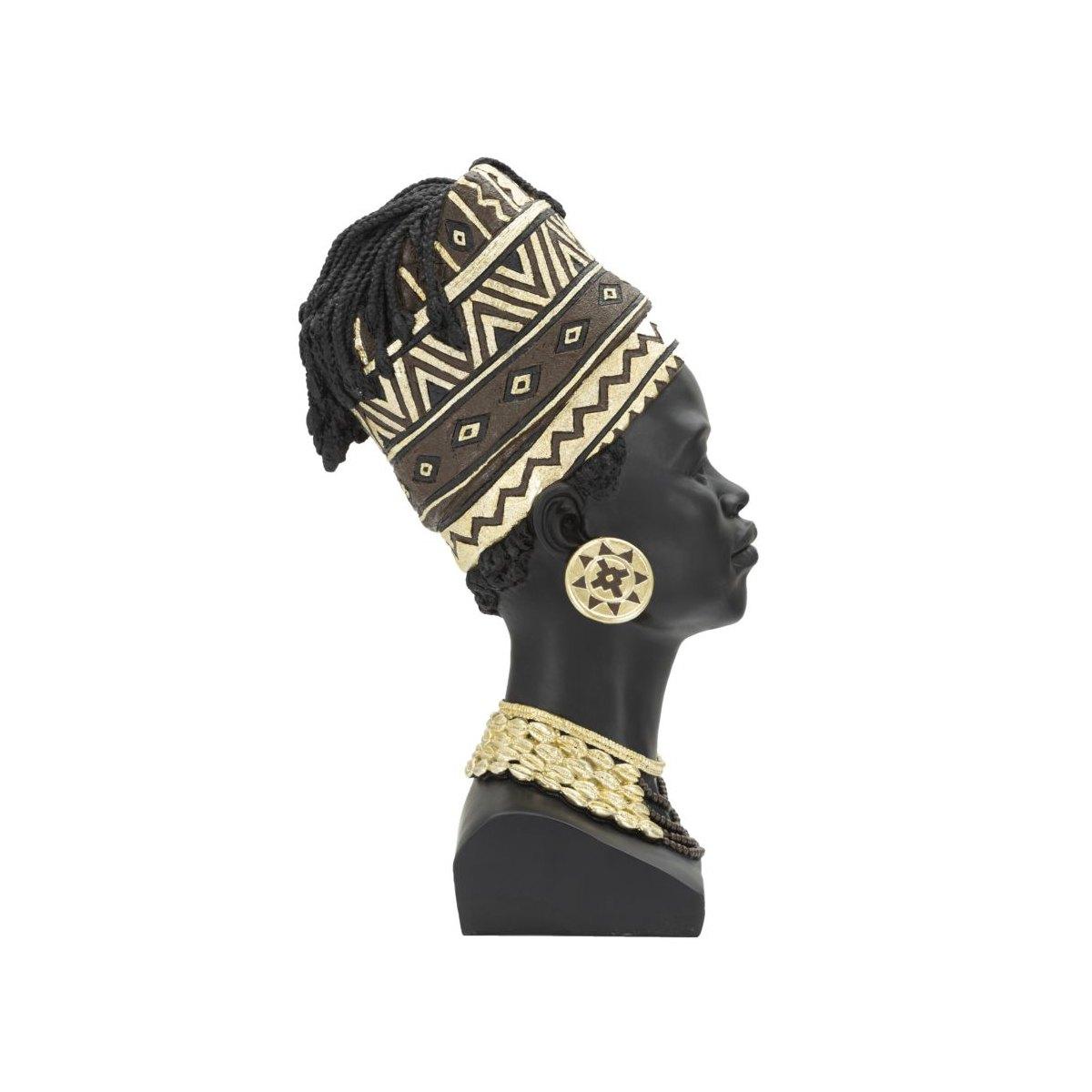 Scultura Donna Masai Turbante cm.21,5x27,5x45 |Mauro Ferretti