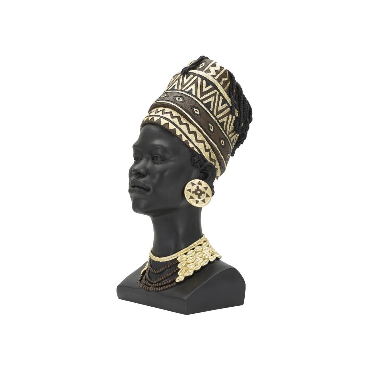 Scultura Donna Masai Turbante cm.21,5x27,5x45 |Mauro Ferretti