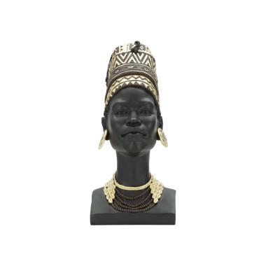 Scultura Donna Masai Turbante cm.21,5x27,5x45 |Mauro Ferretti