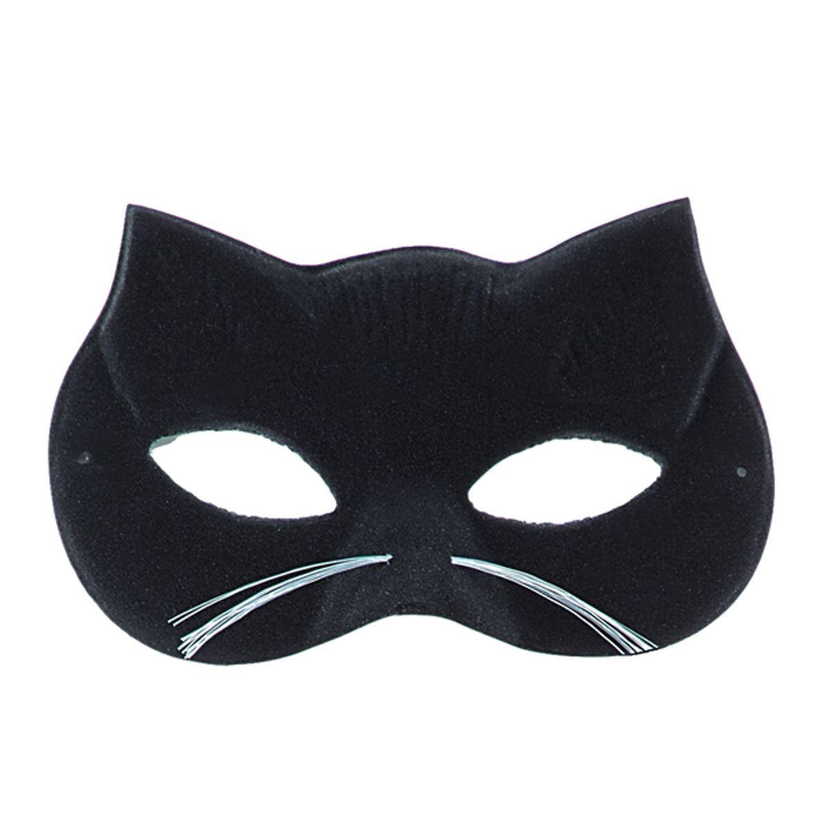 Maschera Viso Lattice Farfalla Gatto Nero con Baffi Bianchi |Carnival Toys