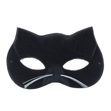 Maschera Viso Lattice Farfalla Gatto Nero con Baffi Bianchi |Carnival Toys