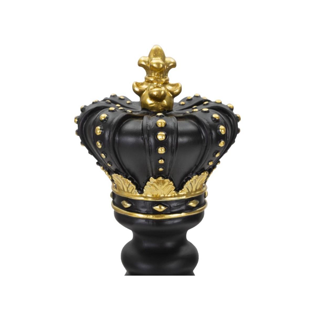 Scultura Re Nero E Oro cm.Ø13x40,5 |Mauro Ferretti