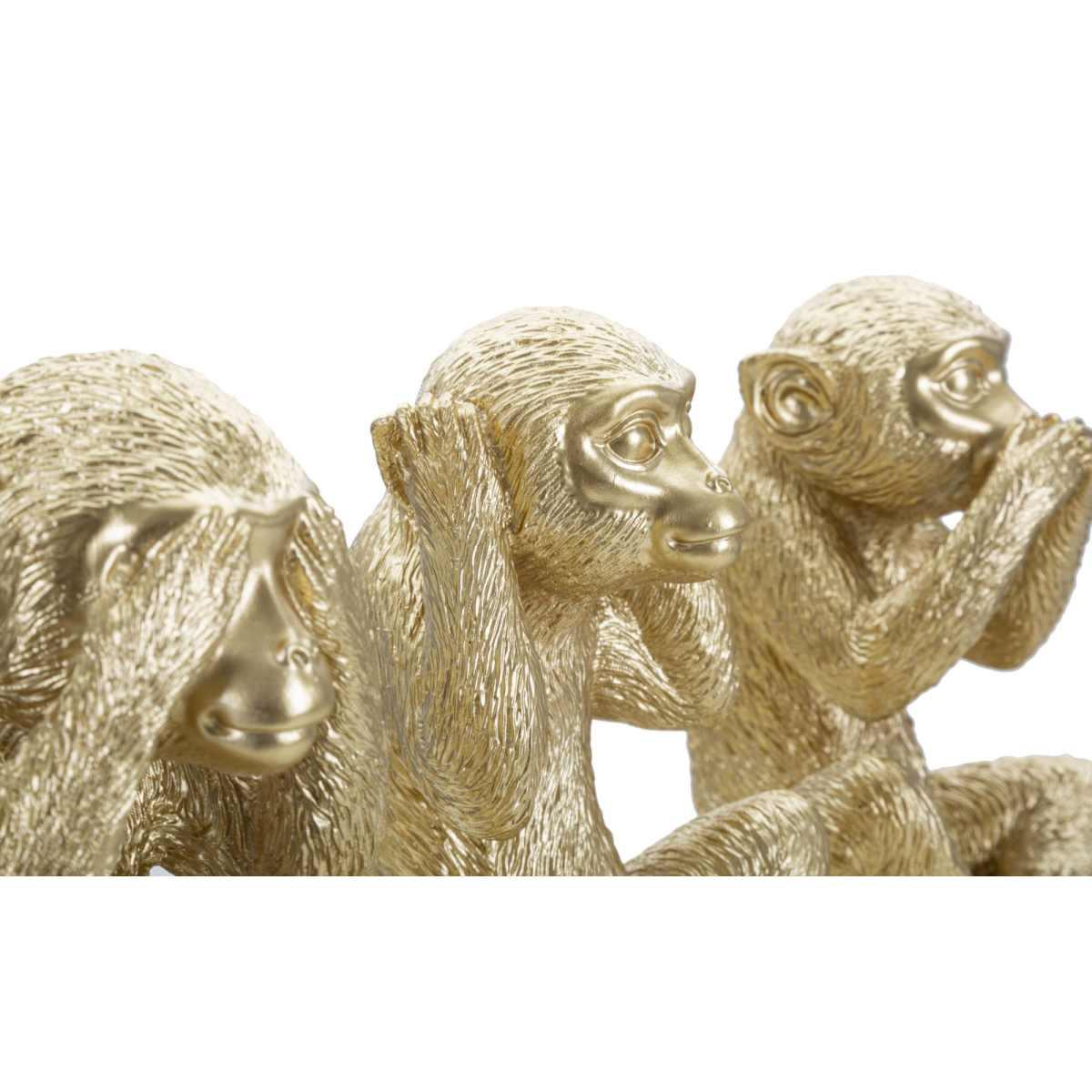 Scultura Scimmia Non Vedo Non Sento Non Parlo Set 3 Pz cm.13x14x19.5 |Mauro Ferretti