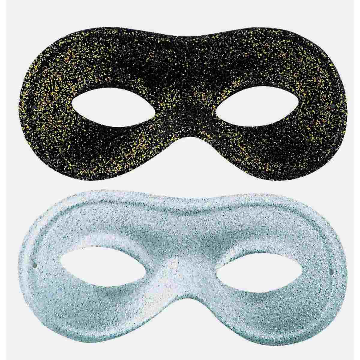 Maschera Viso Scamosciata con Brillantini 2 Colori |Carnival Toys