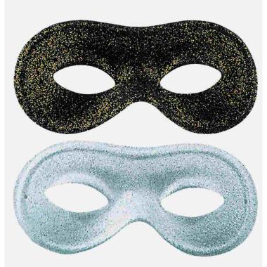 Maschera Viso Scamosciata con Brillantini 2 Colori |Carnival Toys
