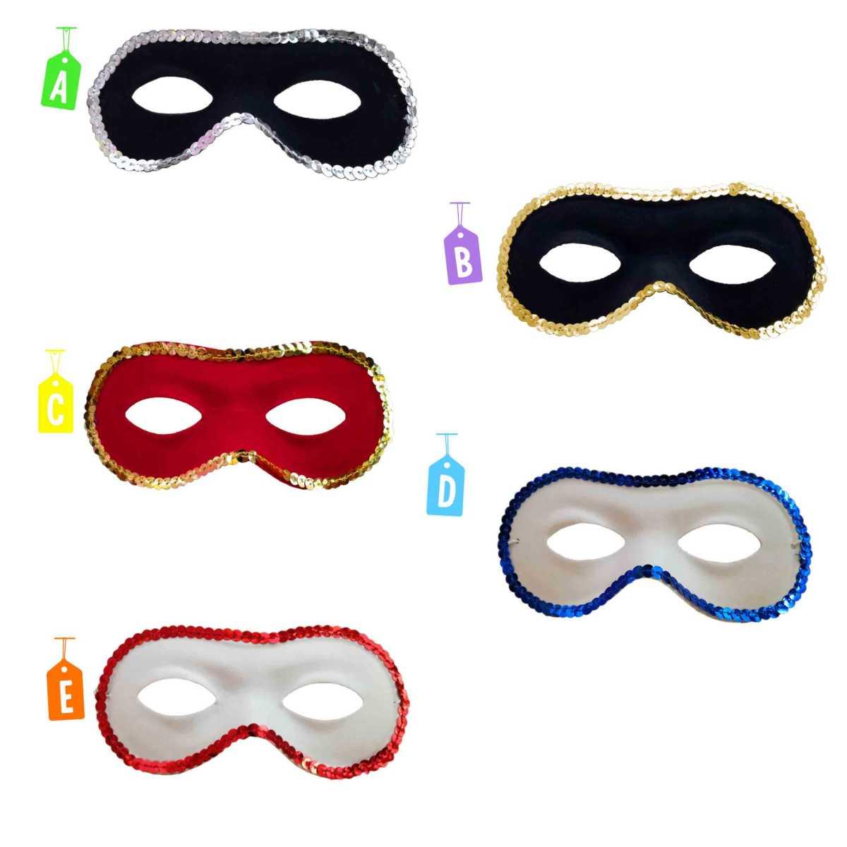 Maschera Viso Farfalla Scamosciata con Paillettes 5 Colori |Carnival Toys