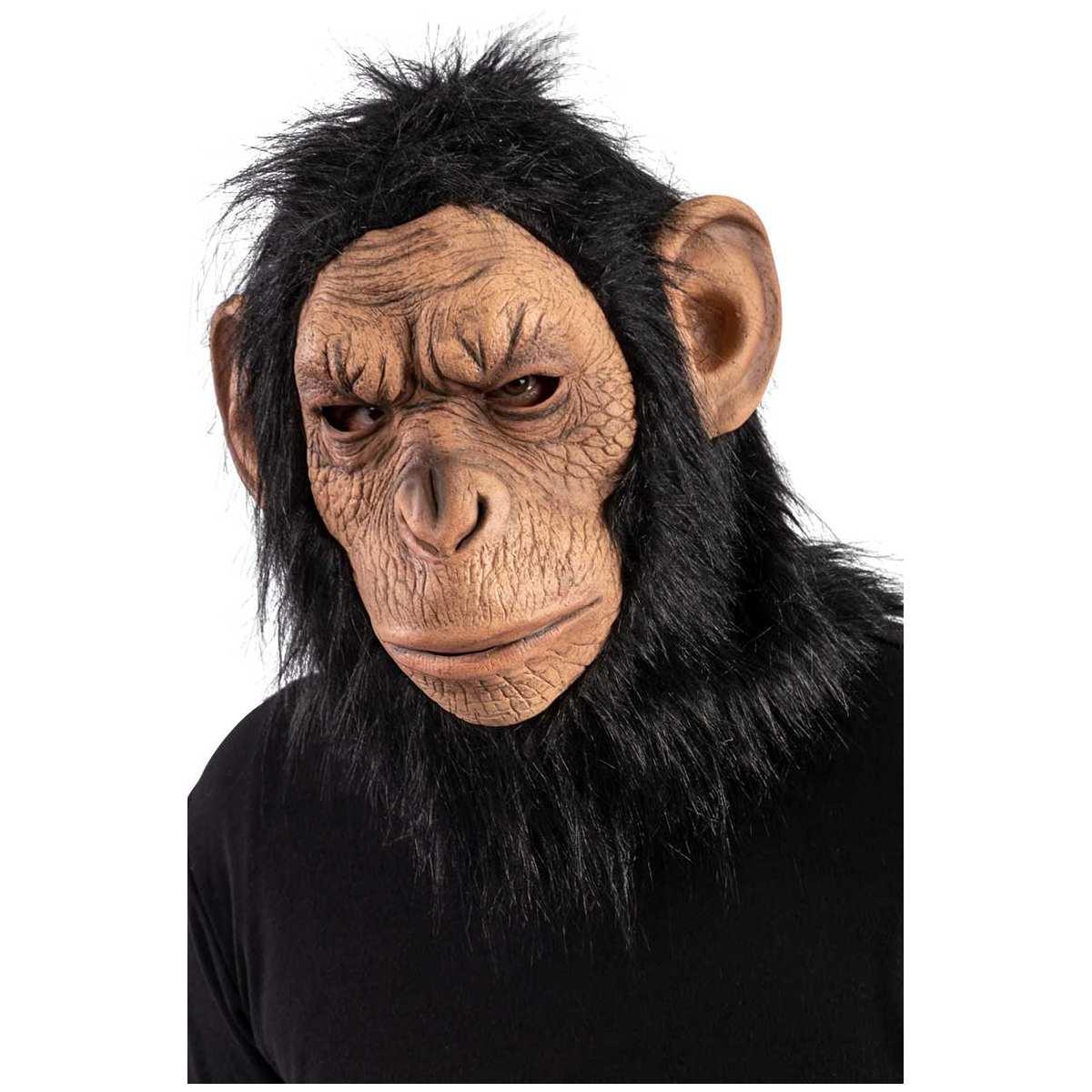 Maschera Viso Lattice Scimmione Nero Peloso |Carnival Toys