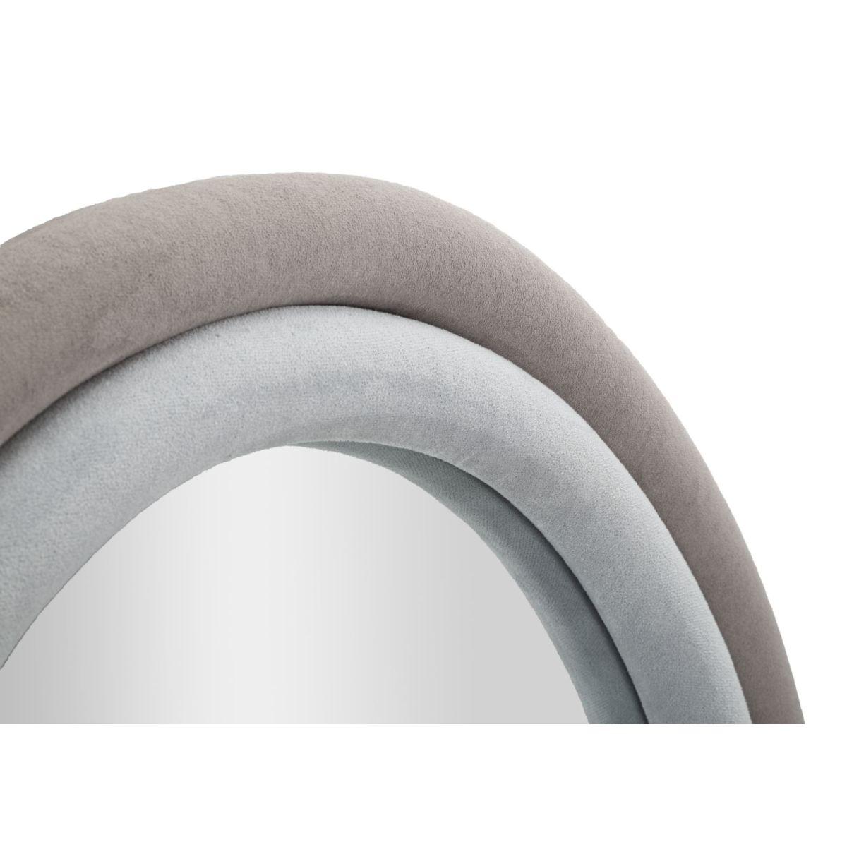 Specchio Da Muro Antony Velluto Grigio Mix cm.60x4x90 |Mauro Ferretti