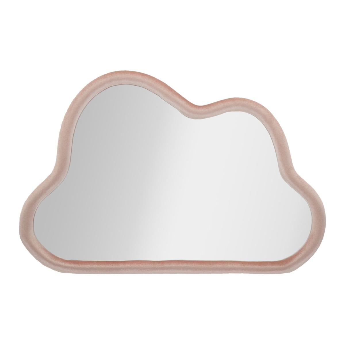 Specchio Da Muro Cloud Velluto Rosa cm.90x4x60 Misura Specchio cm.82x52 |Mauro Ferretti
