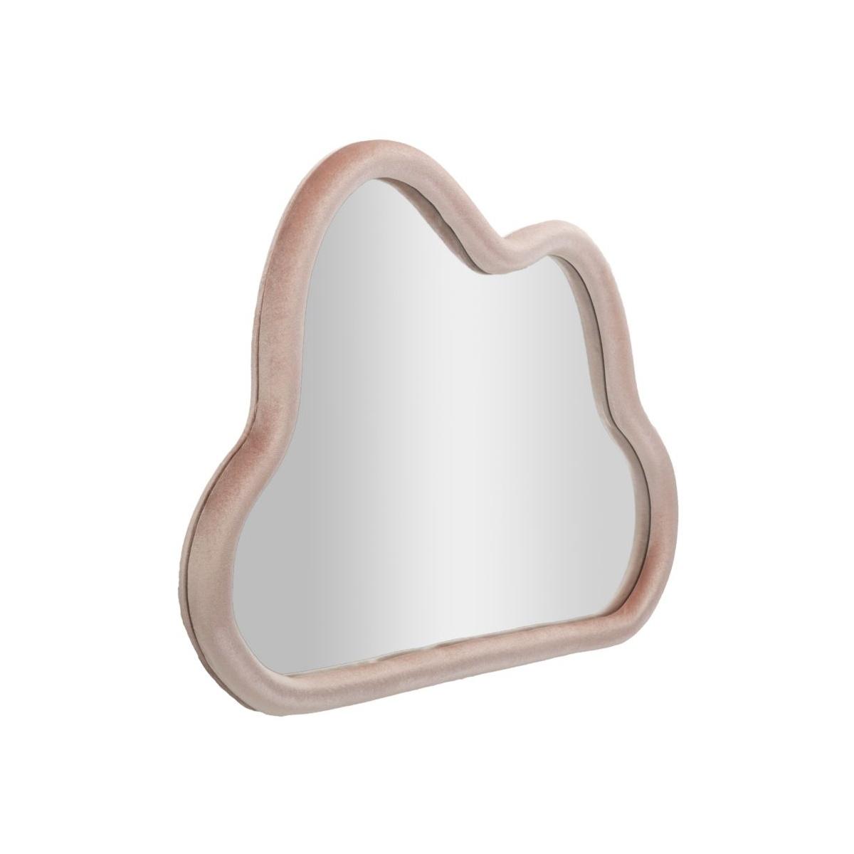 Specchio Da Muro Cloud Velluto Rosa cm.90x4x60 Misura Specchio cm.82x52 |Mauro Ferretti