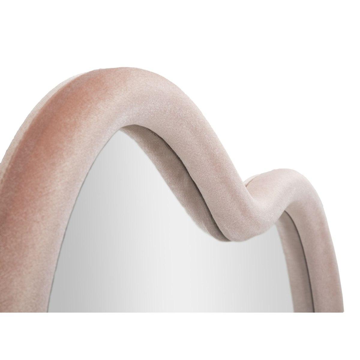 Specchio Da Muro Cloud Velluto Rosa cm.90x4x60 Misura Specchio cm.82x52 |Mauro Ferretti