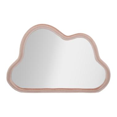 Specchio Da Muro Cloud Velluto Rosa cm.90x4x60 Misura Specchio cm.82x52 |Mauro Ferretti